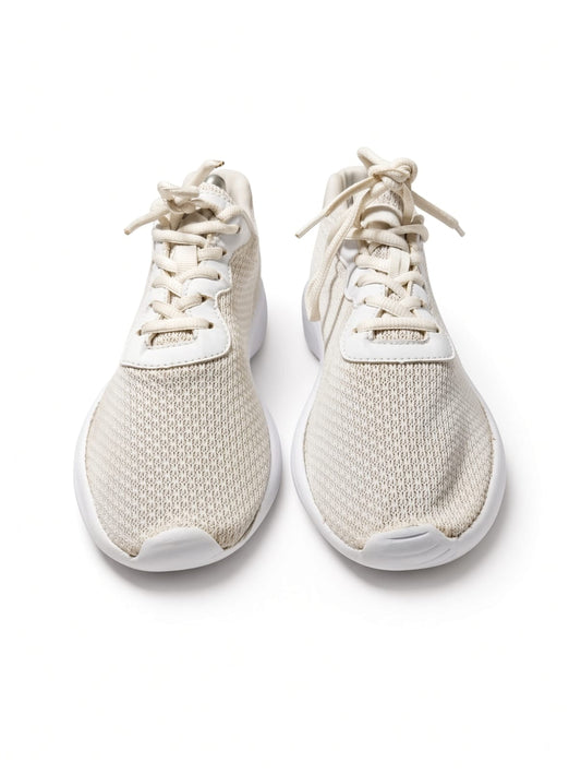 White Leather Panelled Low-Top Sneakers