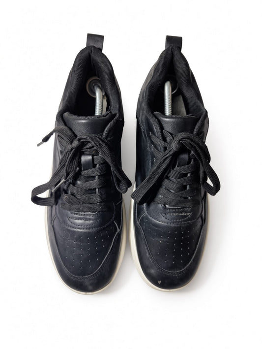 Black Faux Leather Platform Sneaker
