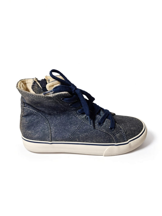 Denim High-Top Canvas Sneakers with Side Zip