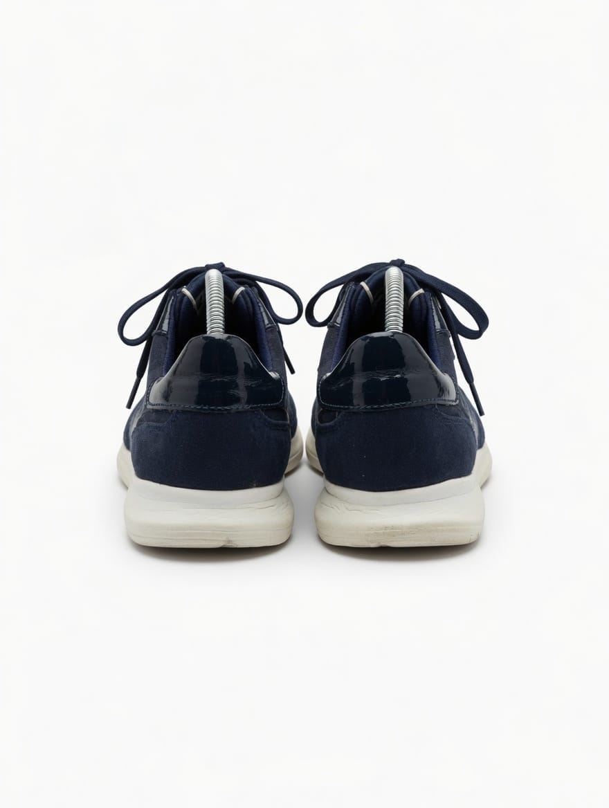 Tamaris Navy Blue Suede & Patent Leather
