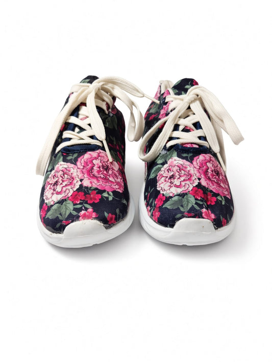 Floral Print Low-Top Lace-Up Sneakers
