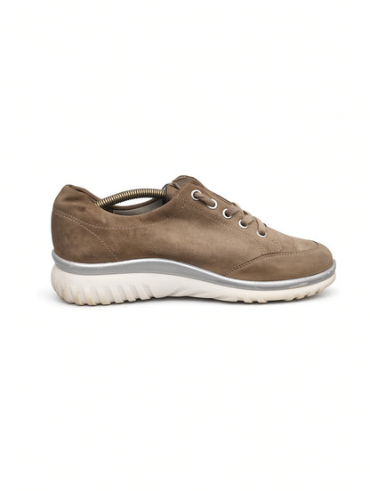 Taupe Suede Comfort Walking Sneakers