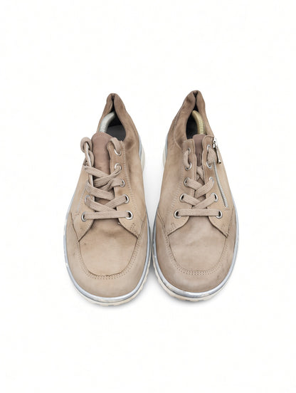 Taupe Suede Comfort Walking Sneakers