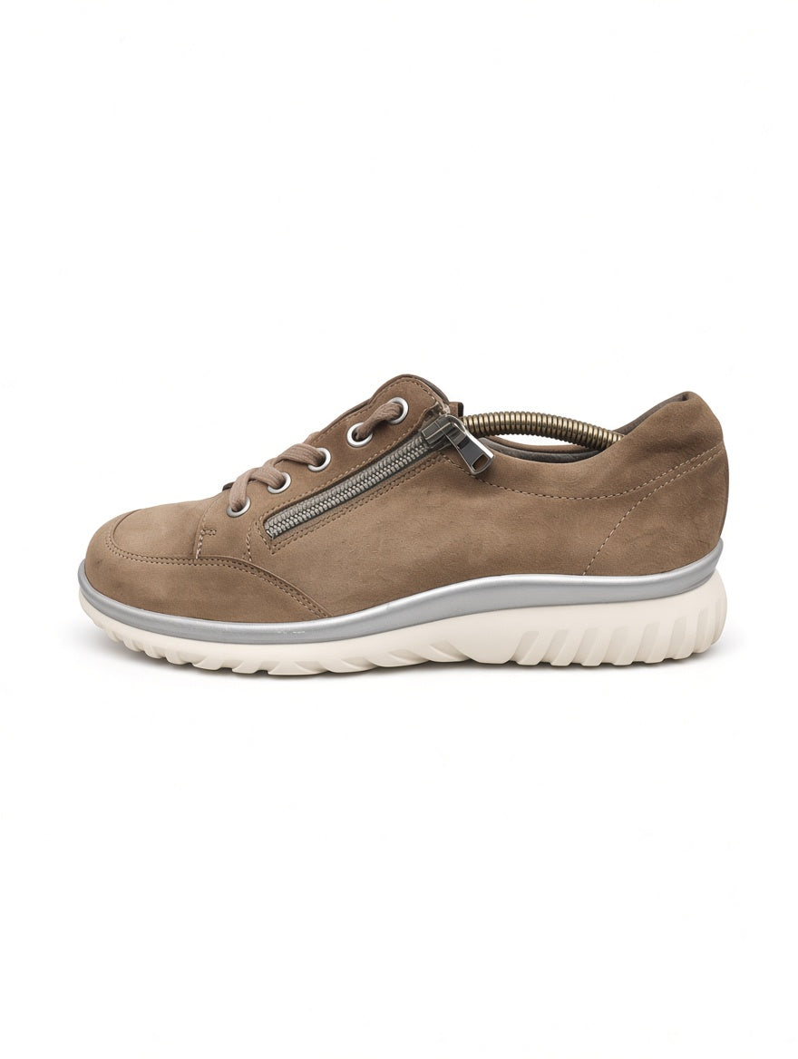 Taupe Suede Comfort Walking Sneakers