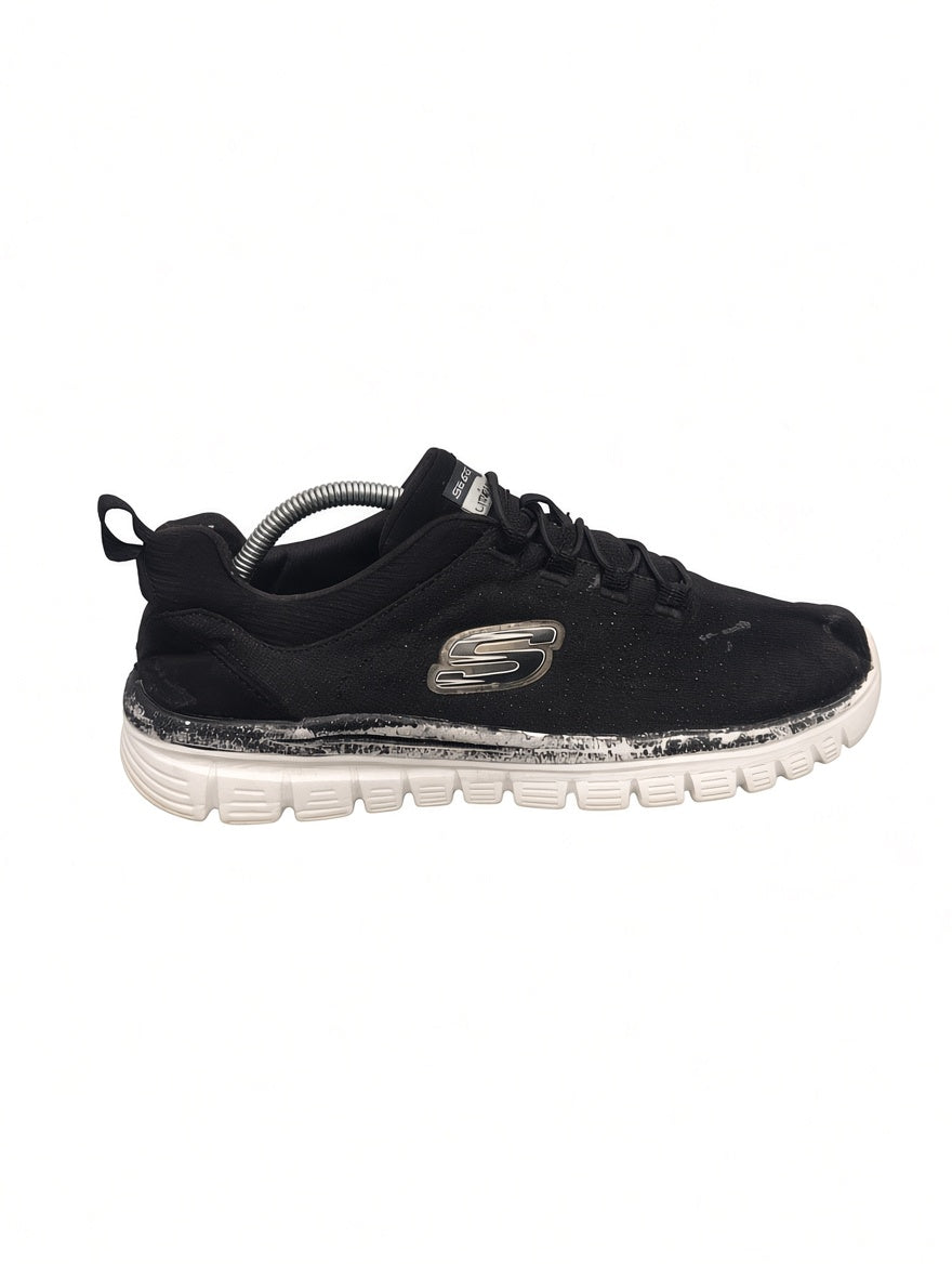 Skechers Memory Foam Walking Sneakers – Black/White