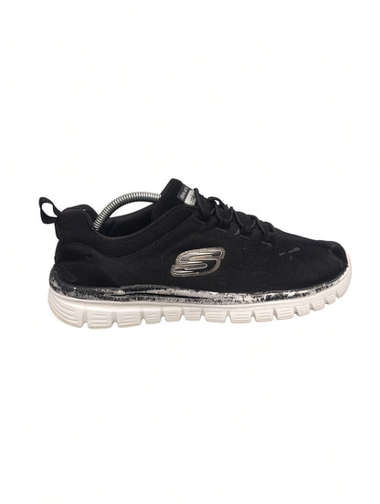 Skechers Memory Foam Walking Sneakers – Black/White