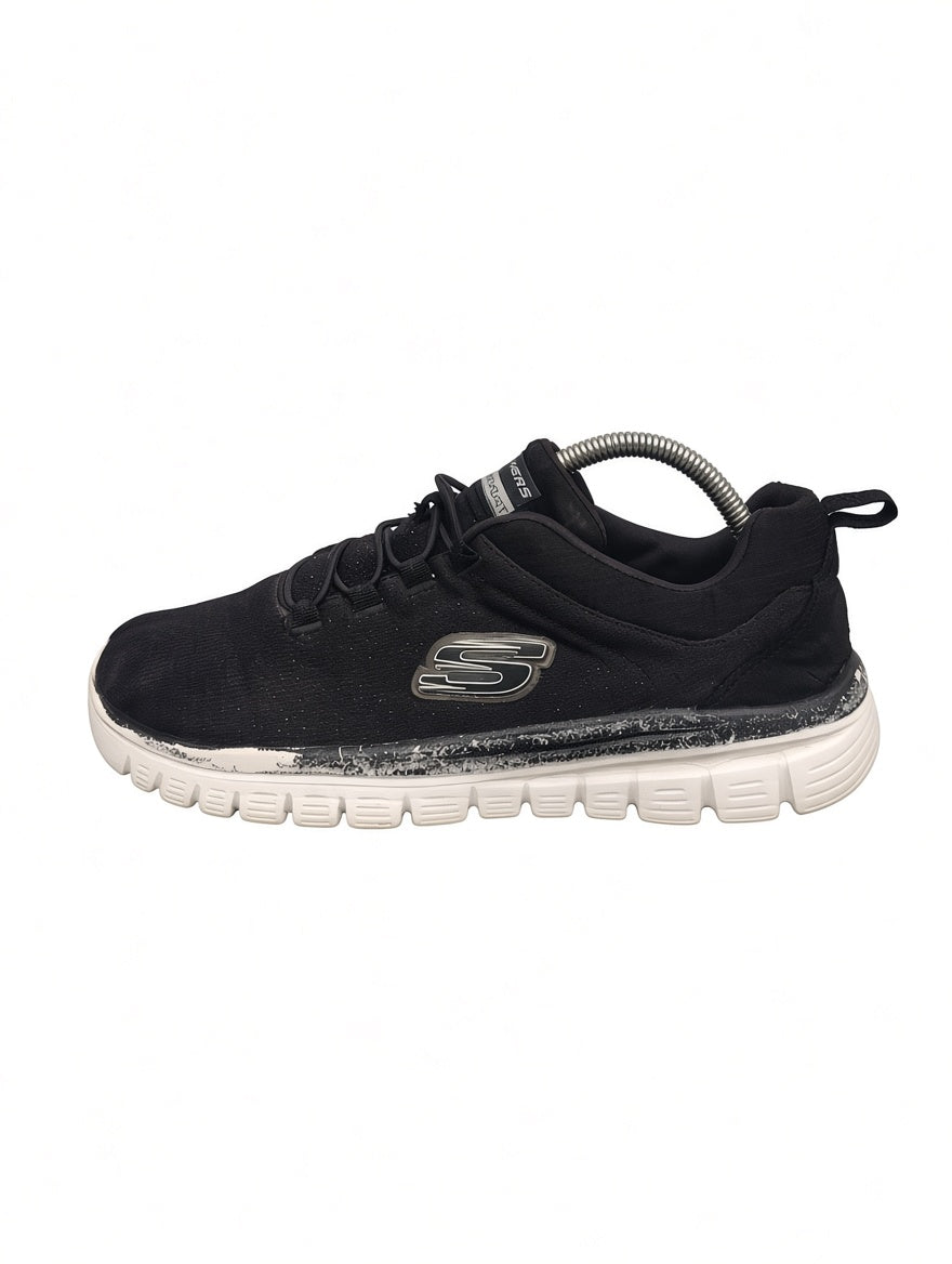 Skechers Memory Foam Walking Sneakers – Black/White