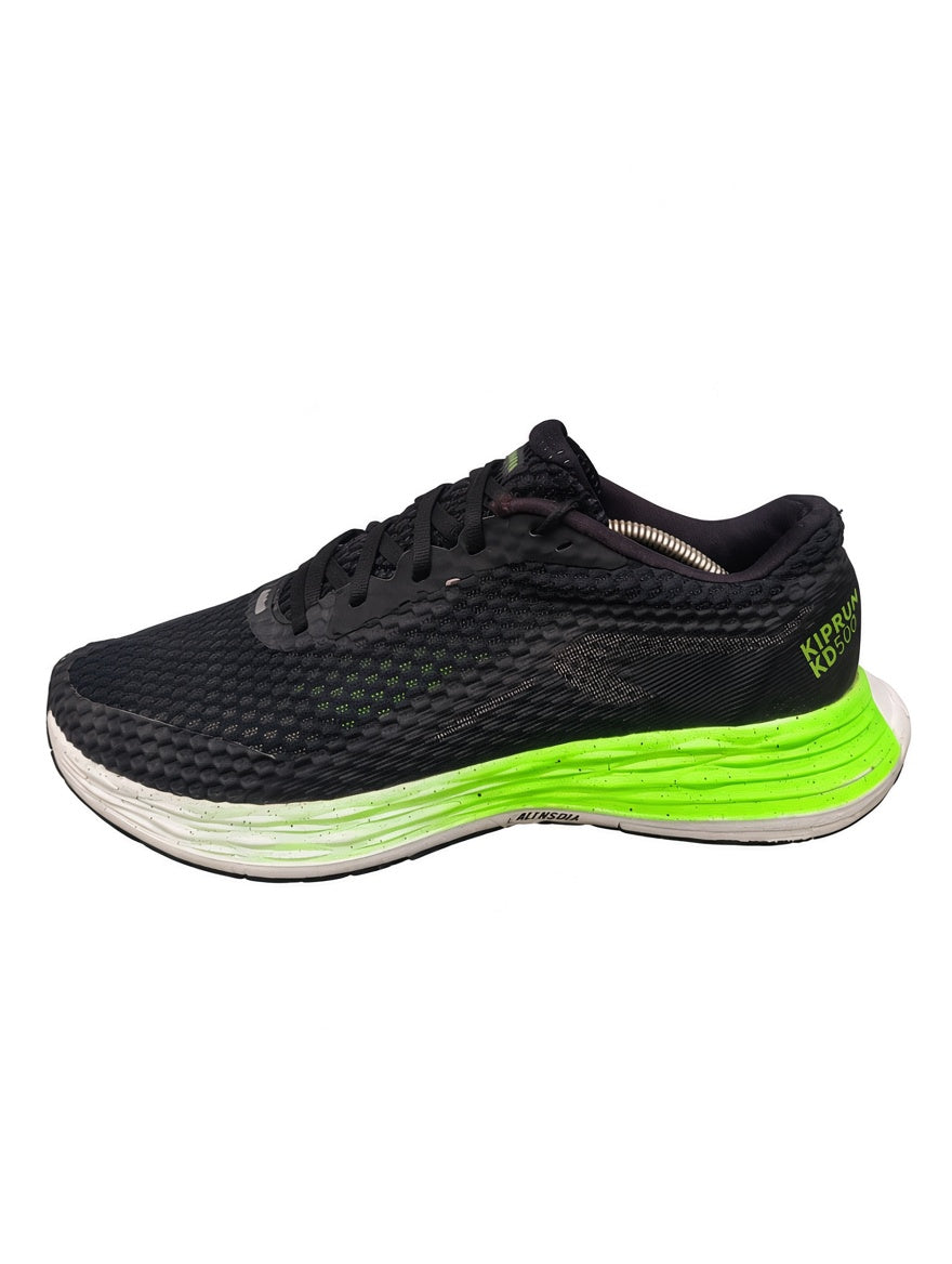 KIPRUN 500 Running Shoes – Black/Neon Green