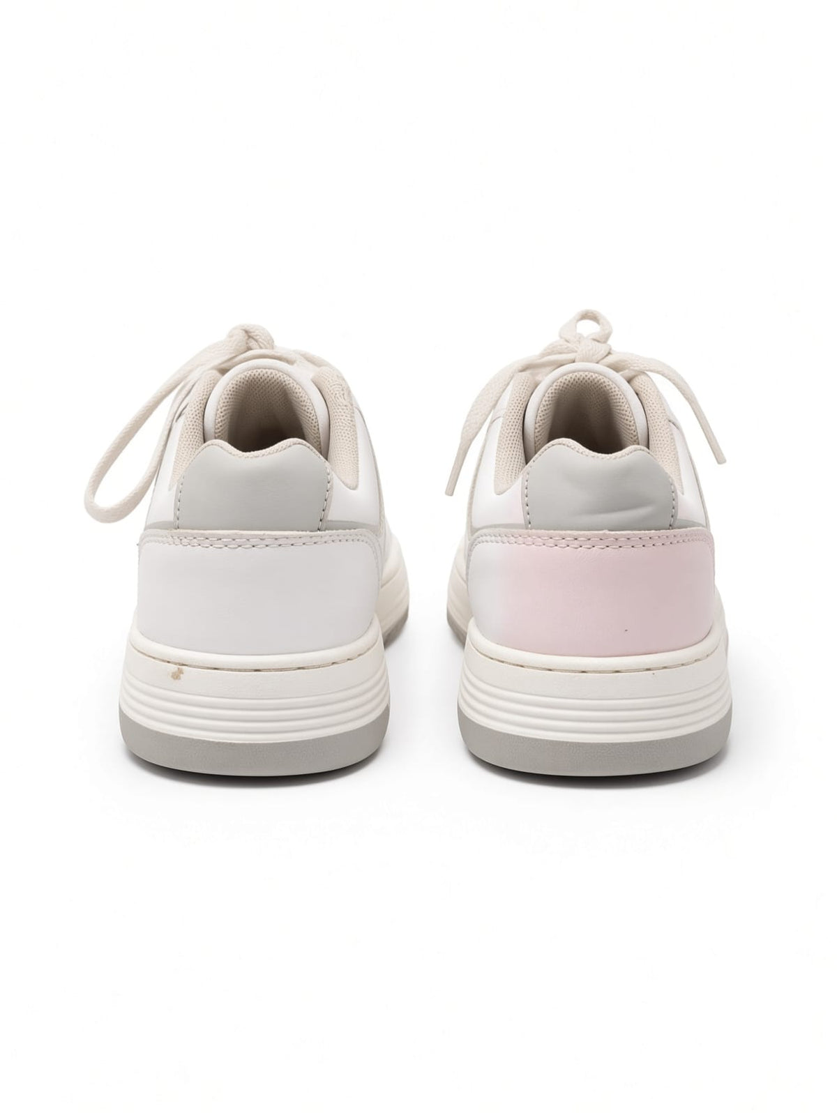 White Leather Panelled Low-Top Sneakers