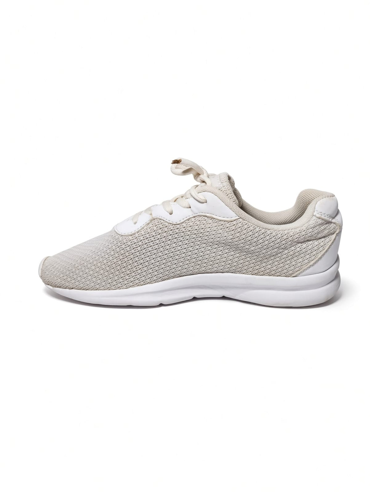 White Leather Panelled Low-Top Sneakers