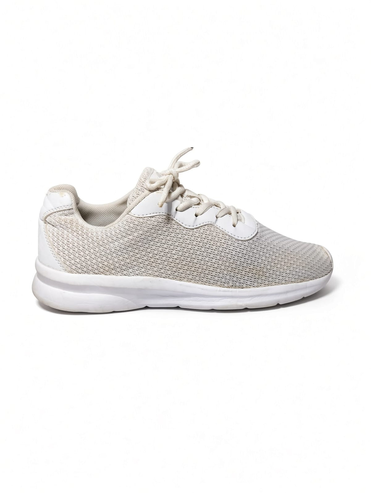 White Leather Panelled Low-Top Sneakers