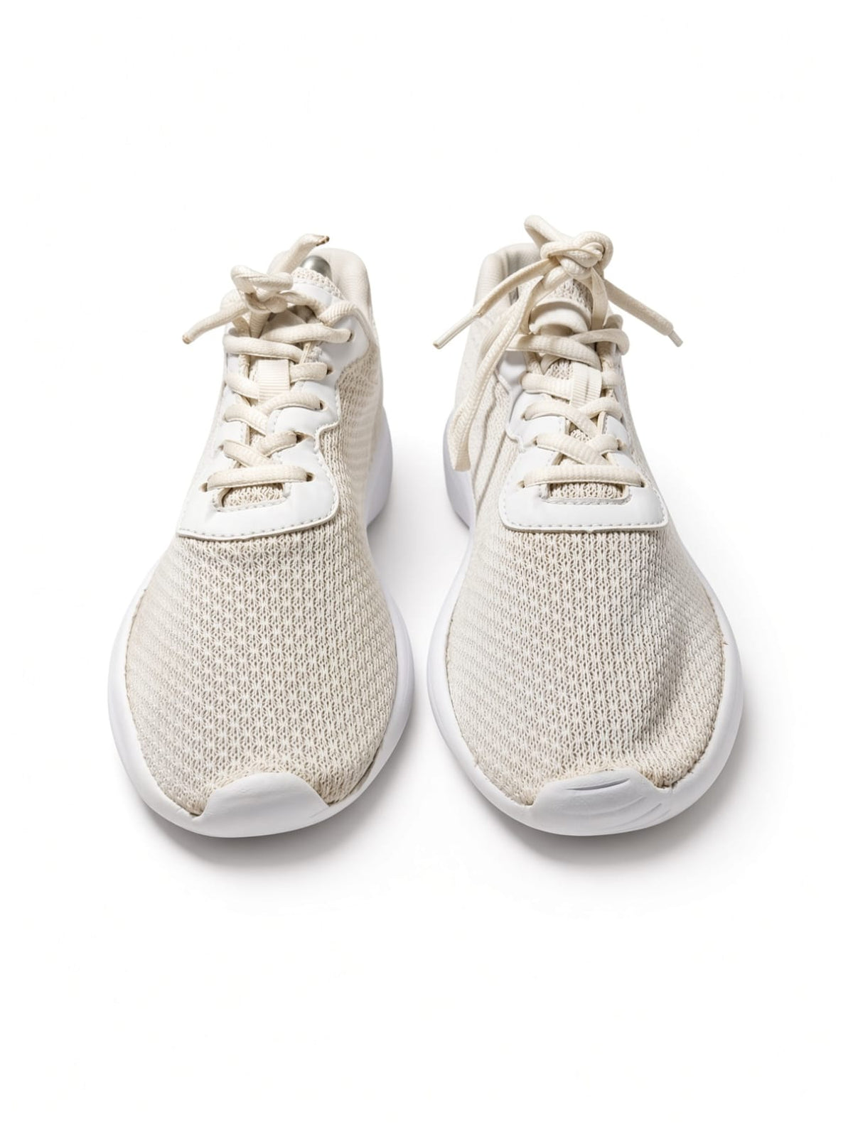 White Leather Panelled Low-Top Sneakers