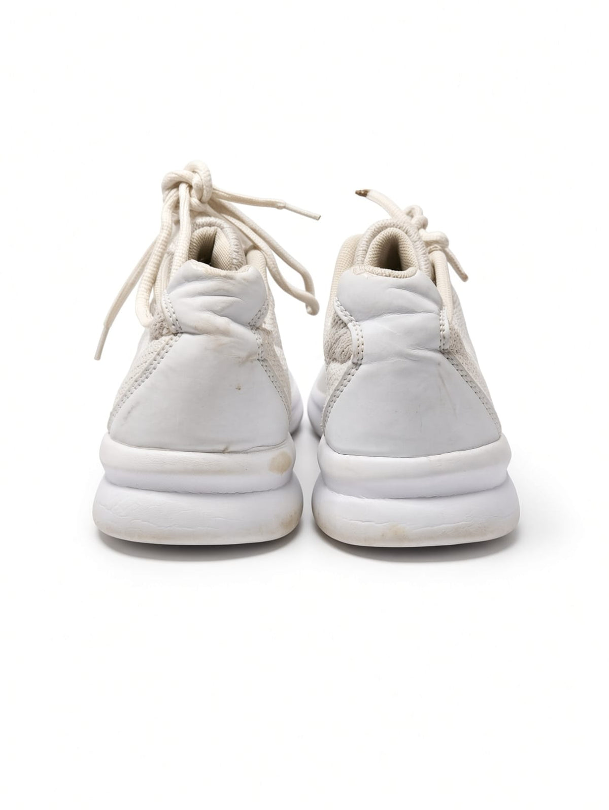White Leather Panelled Low-Top Sneakers
