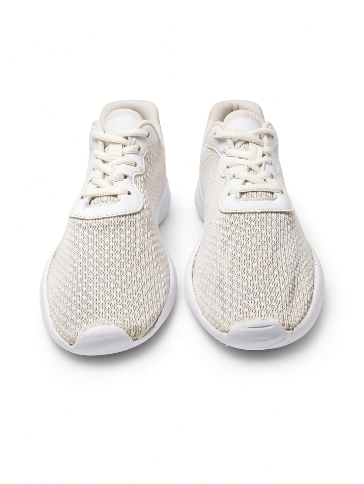 White Leather Panelled Low-Top Sneakers