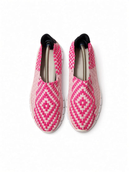 Woven Elastic Slip-On Walking Sneaker