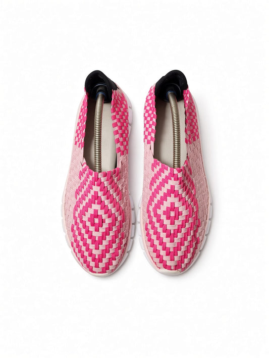 Woven Elastic Slip-On Walking Sneaker