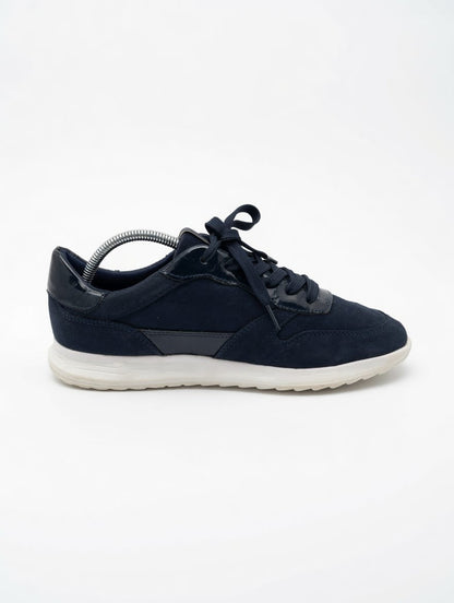 Tamaris Navy Blue Suede & Patent Leather