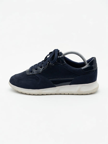 Tamaris Navy Blue Suede & Patent Leather