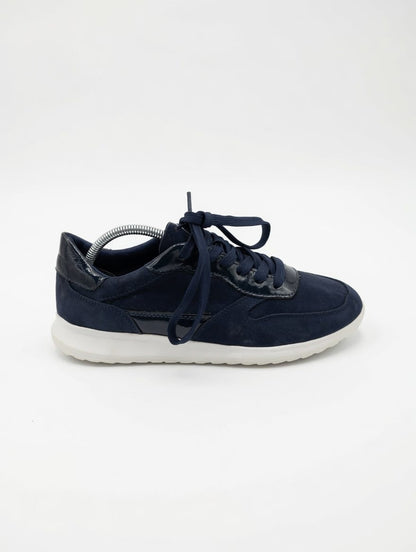 Tamaris Navy Blue Suede & Patent Leather