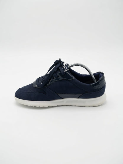 Tamaris Navy Blue Suede & Patent Leather