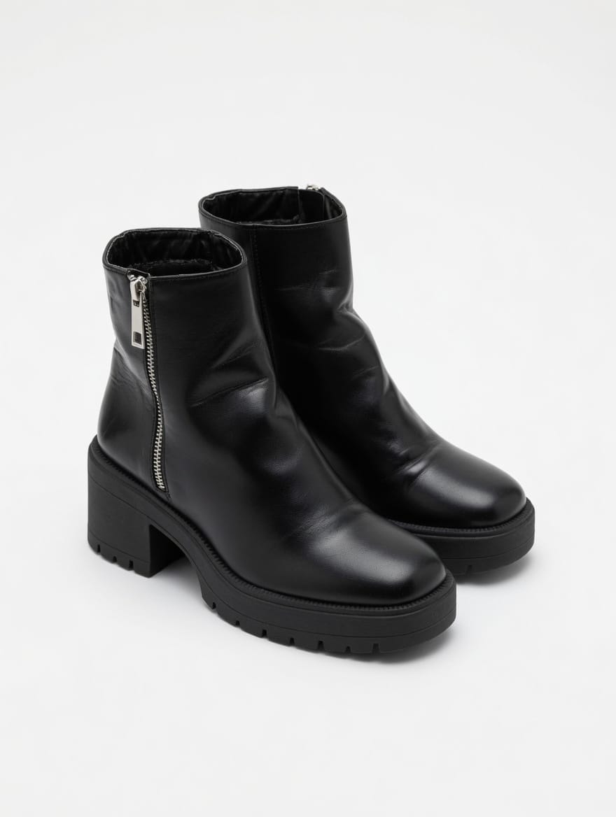 Berksha Chunky Heel Ankle Boots