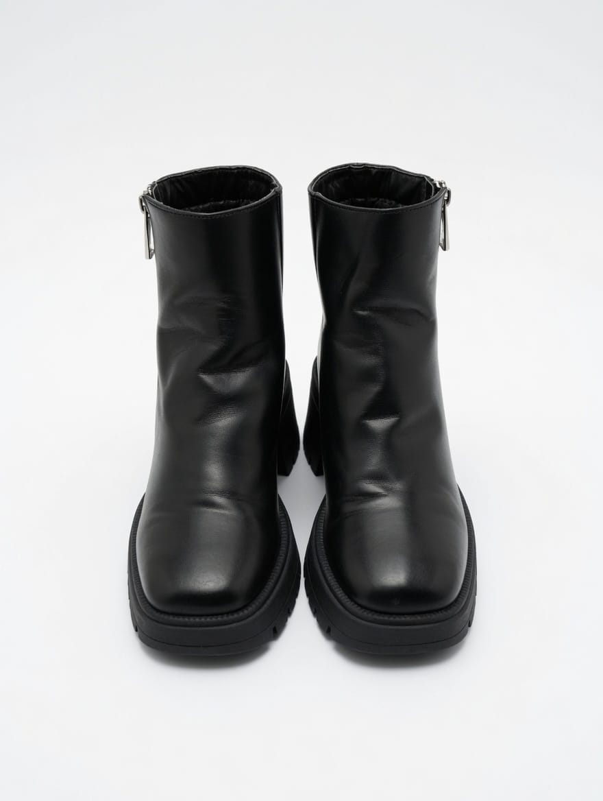 Berksha Chunky Heel Ankle Boots